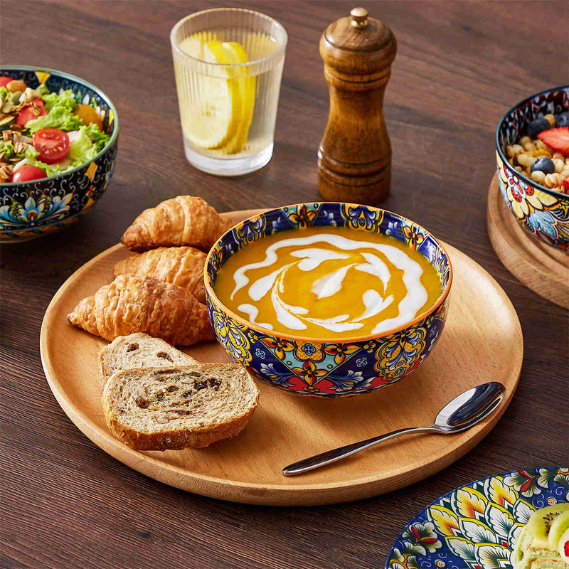 Simi 18 Piece Dinnerware Set with Double-Sided Bowls - Image 3