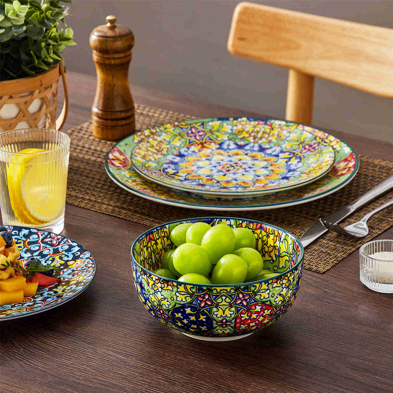 Simi 18 Piece Dinnerware Set with Double-Sided Bowls - Image 4