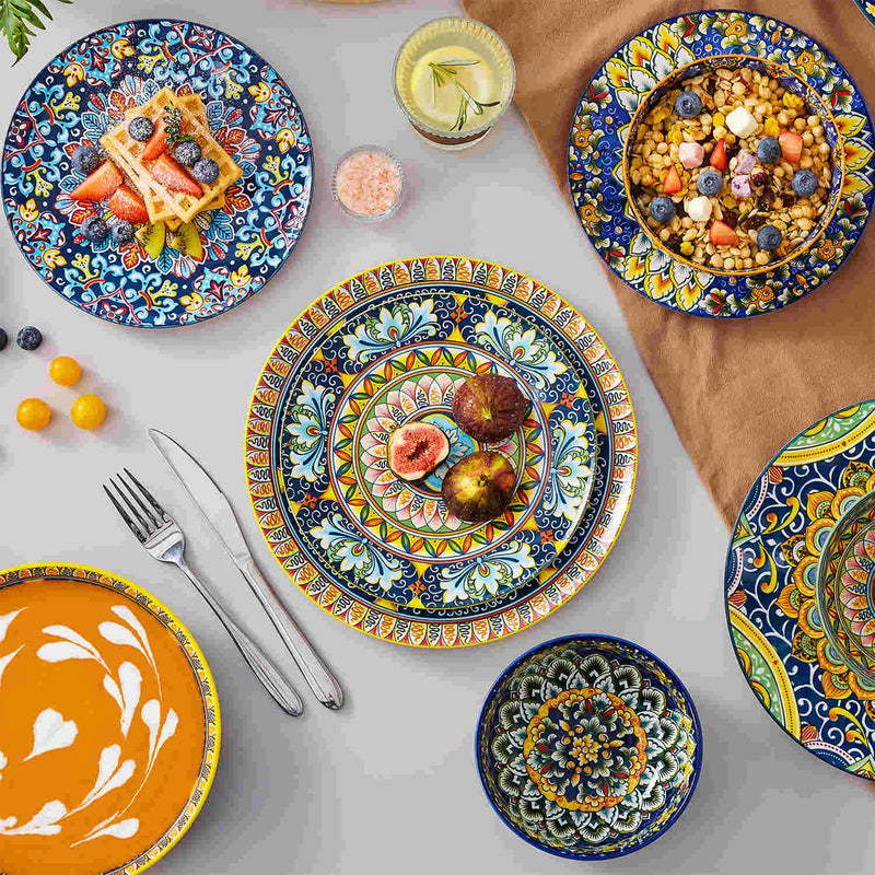Simi 24 Piece Dinnerware Set with Double-Sided Bowls - Image 8