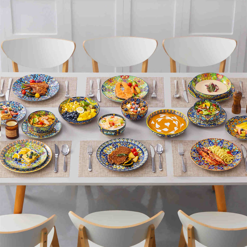 Simi 24 Piece Dinnerware Set with Double-Sided Bowls - Image 7