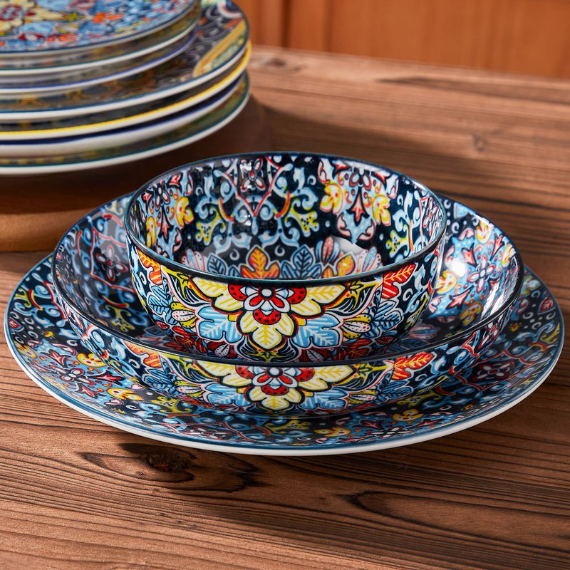 Simi 24 Piece Dinnerware Set with Double-Sided Bowls - Image 10