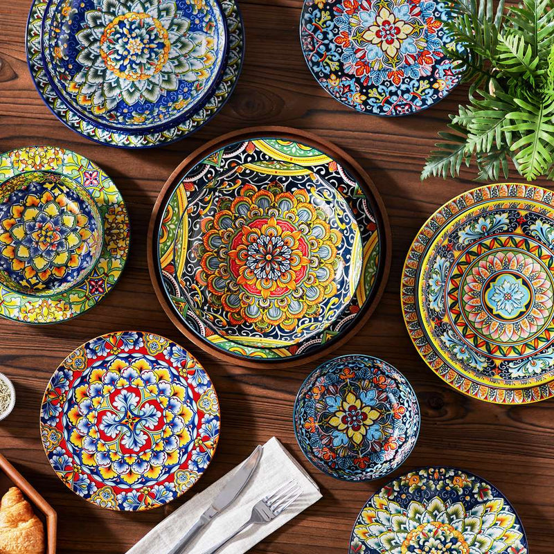 Simi 24 Piece Dinnerware Set with Double-Sided Bowls - Image 13