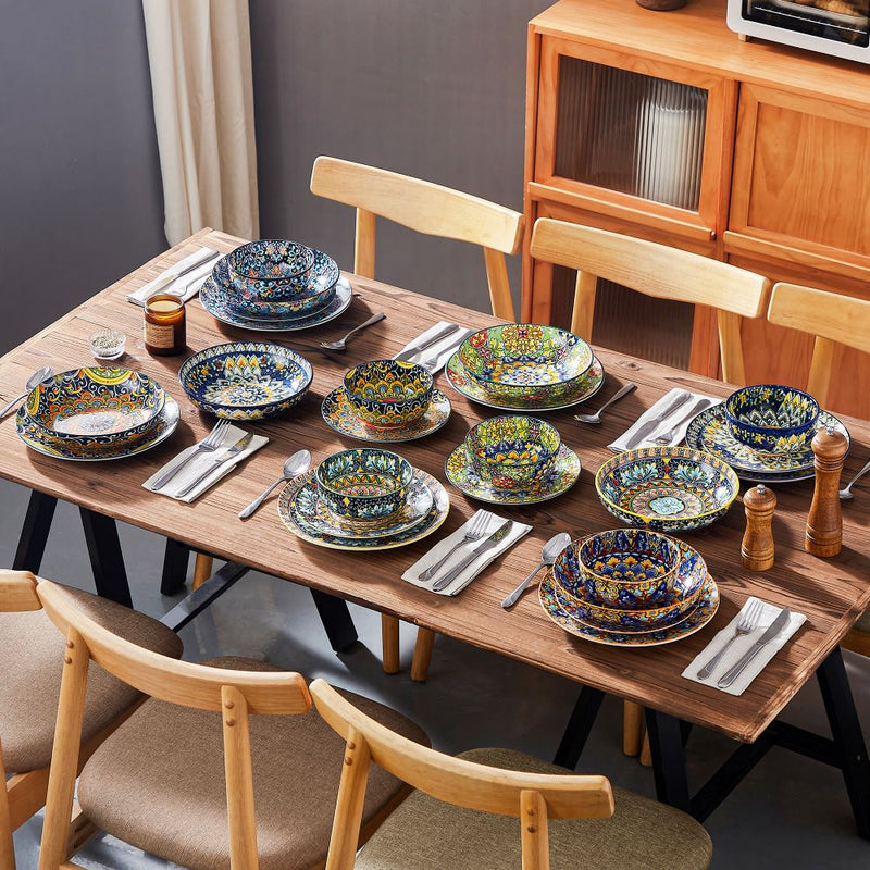Simi 24 Piece Dinnerware Set with Double-Sided Bowls - Image 12