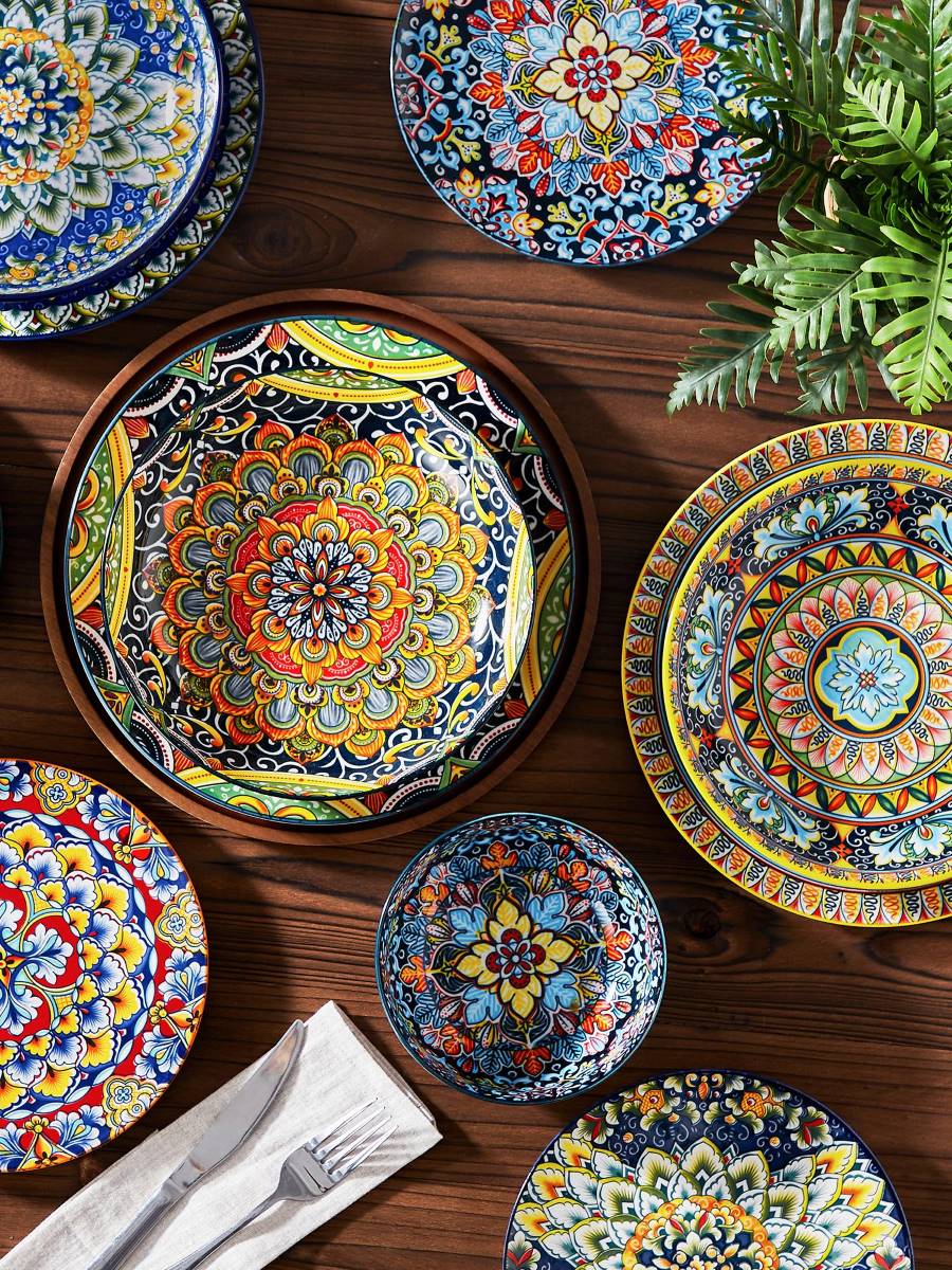 Casets Simi vibrant bohemian dinnerware