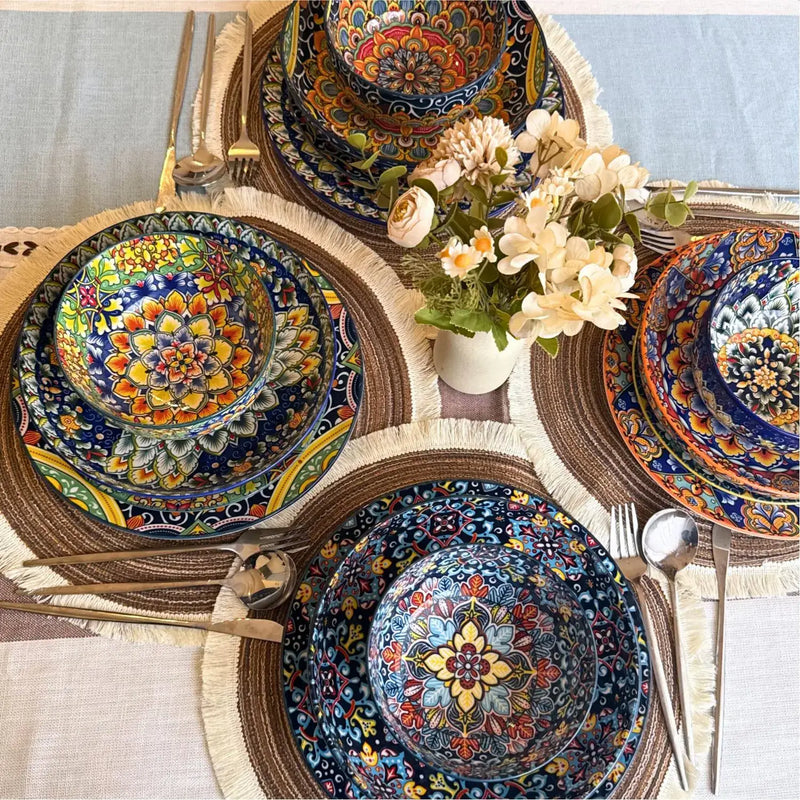 Simi 24 Piece Dinnerware Set with Double-Sided Bowls - Image 15