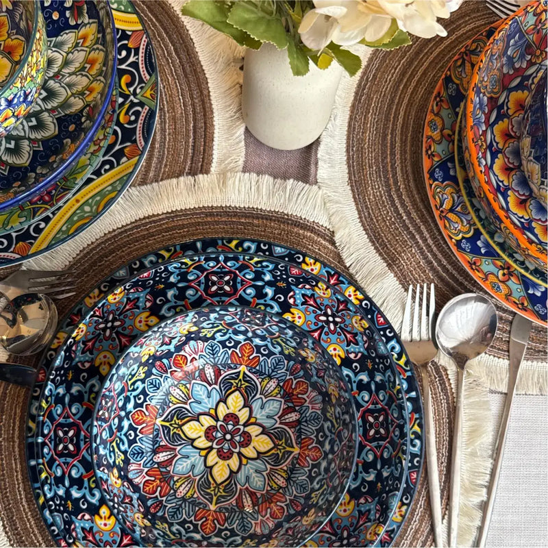 Simi 24 Piece Dinnerware Set with Double-Sided Bowls - Image 3