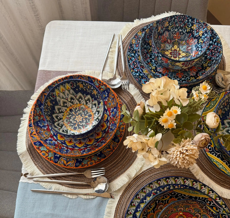 Simi 24 Piece Dinnerware Set with Double-Sided Bowls - Image 16