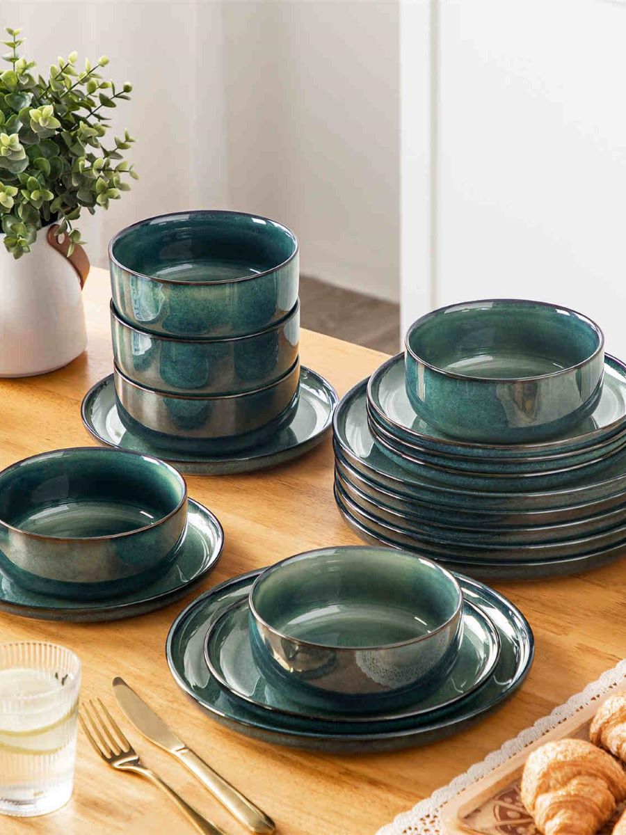 Casets Starry blue and green glazed stoneware