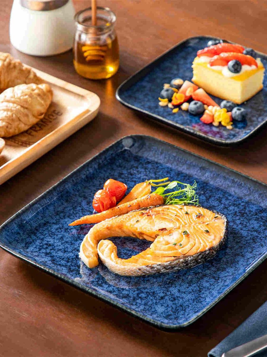 Casets Stern reactive glaze square dinnerware