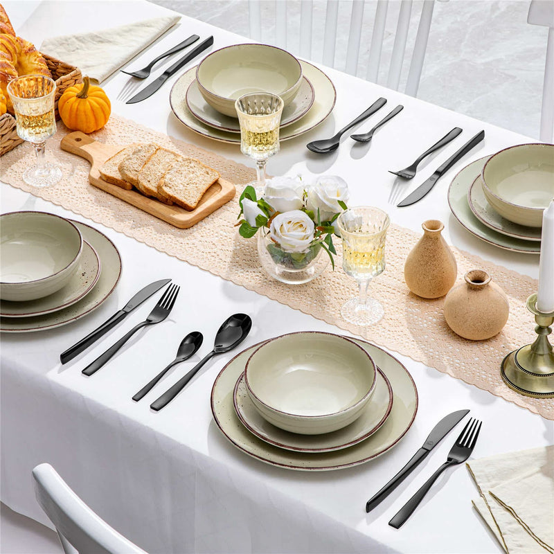 24 Piece Flatware Set Squared Tip Service for 6 - Image 24