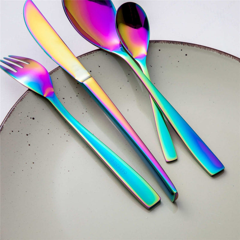 24 Piece Flatware Set Squared Tip Service for 6 - Image 44