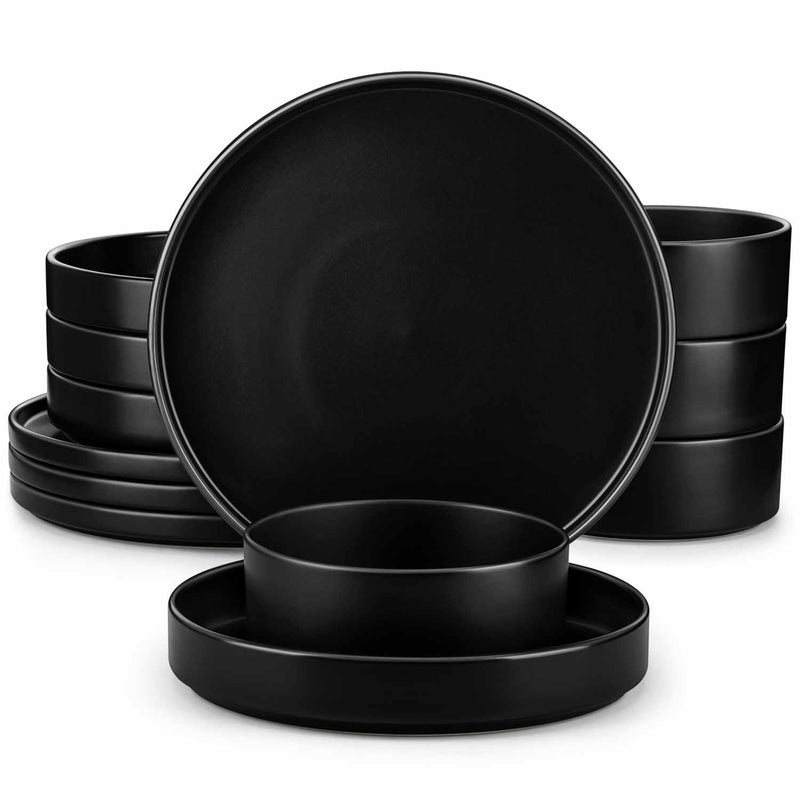 Venus 12 Piece Semi-Matte Dinnerware Set with Pasta Bowls