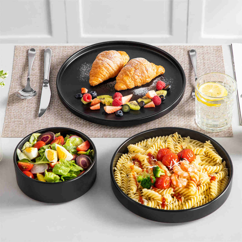 Venus 12 Piece Semi-Matte Dinnerware Set with Pasta Bowls - Image 2
