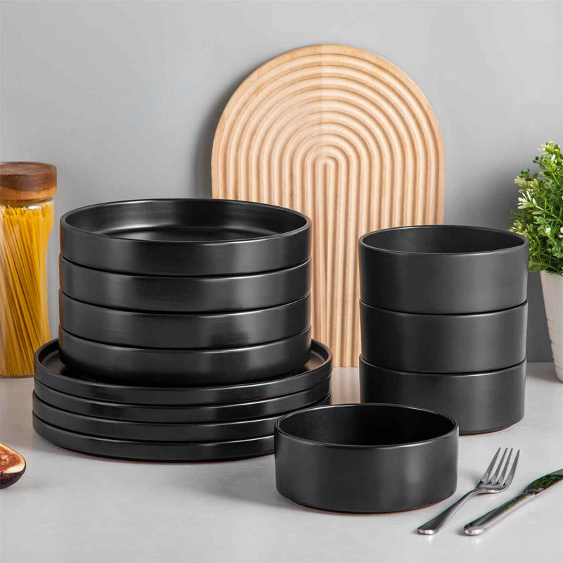 Venus 12 Piece Semi-Matte Dinnerware Set with Pasta Bowls - Image 3