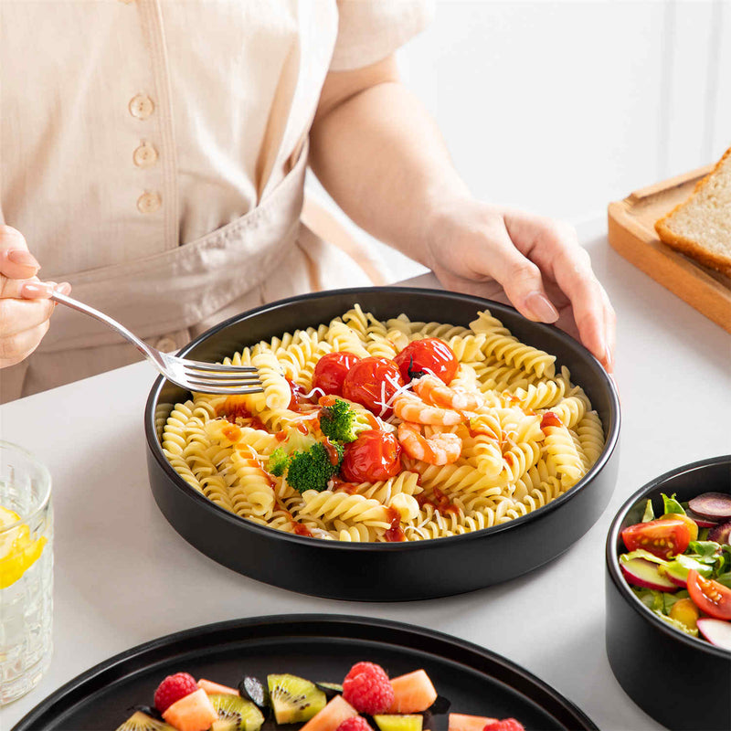 Venus 12 Piece Semi-Matte Dinnerware Set with Pasta Bowls - Image 6