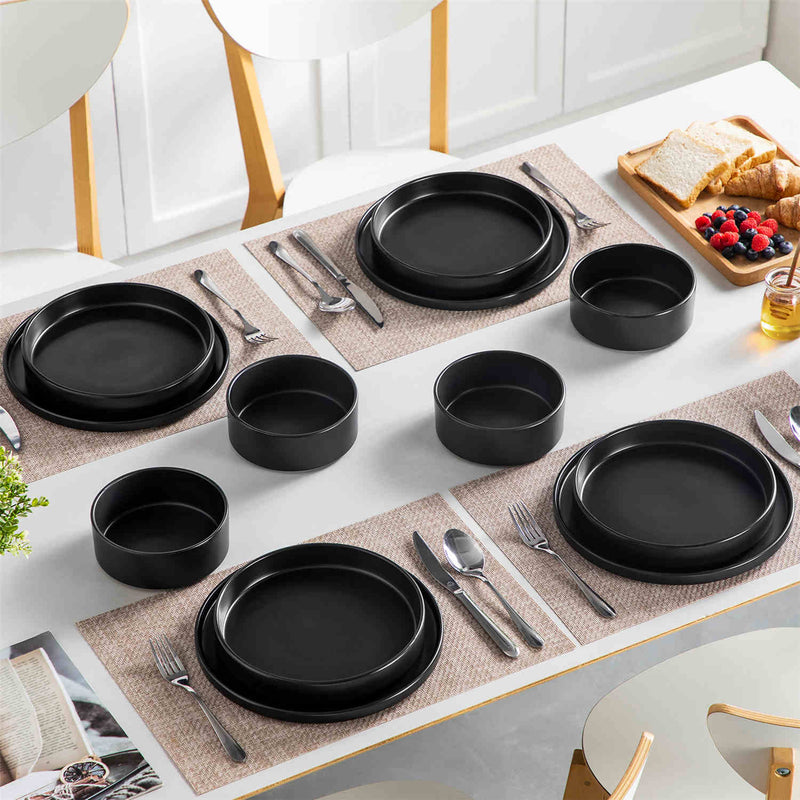 Venus 12 Piece Semi-Matte Dinnerware Set with Pasta Bowls - Image 8