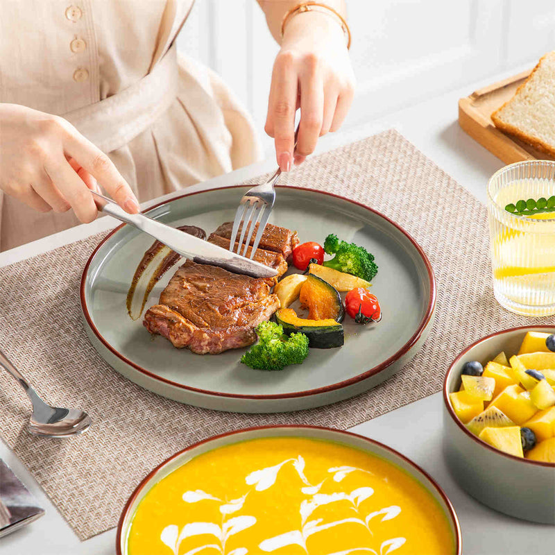 Venus 12 Piece Glossy Dinnerware Set with Pasta Bowls - Image 5
