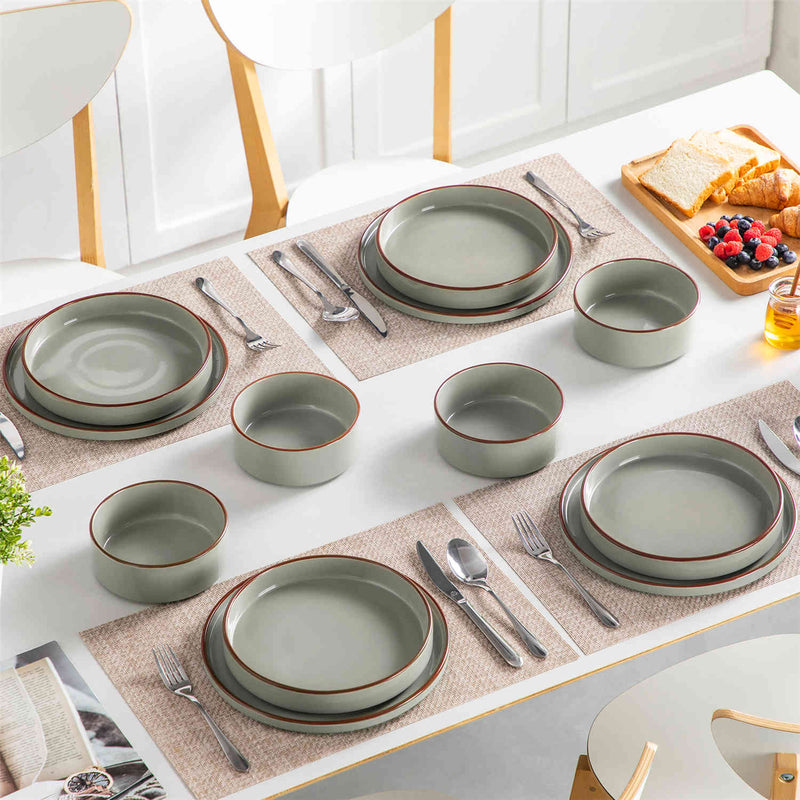 Venus 12 Piece Glossy Dinnerware Set with Pasta Bowls - Image 8