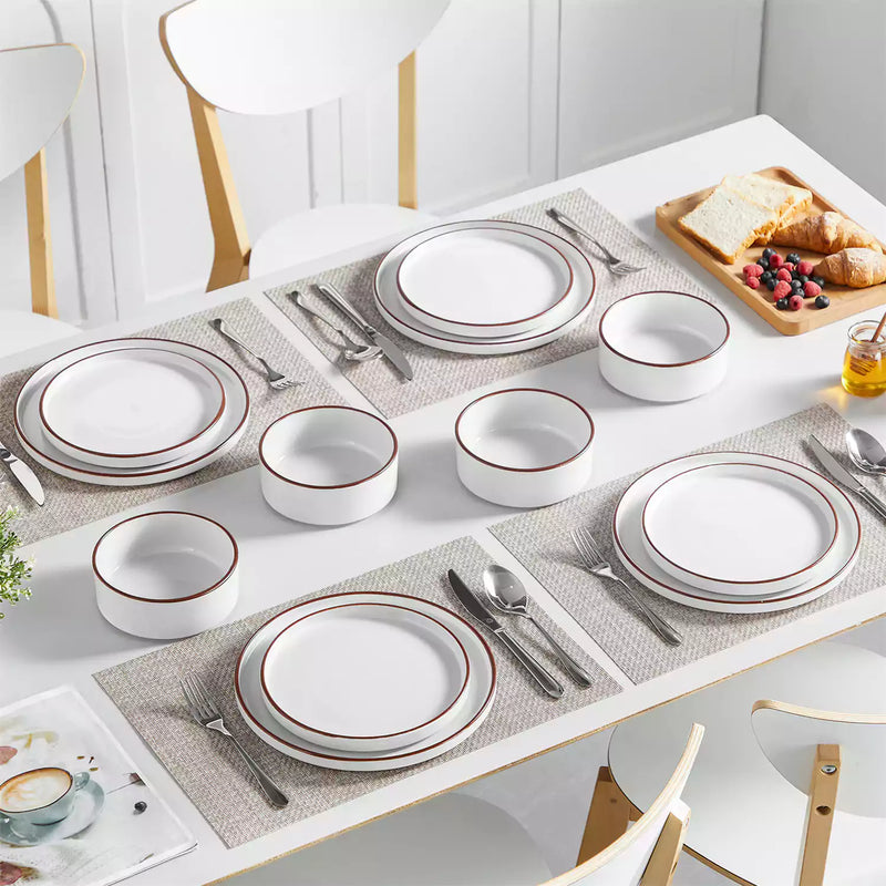 Venus 12 Piece Glossy White Dinnerware Set - Image 11