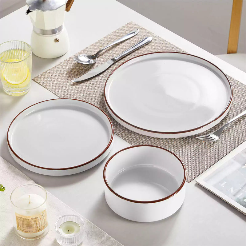 Venus 12 Piece Glossy White Dinnerware Set - Image 9