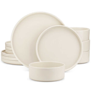 Venus 12 Piece Semi-Matte Dinnerware Set