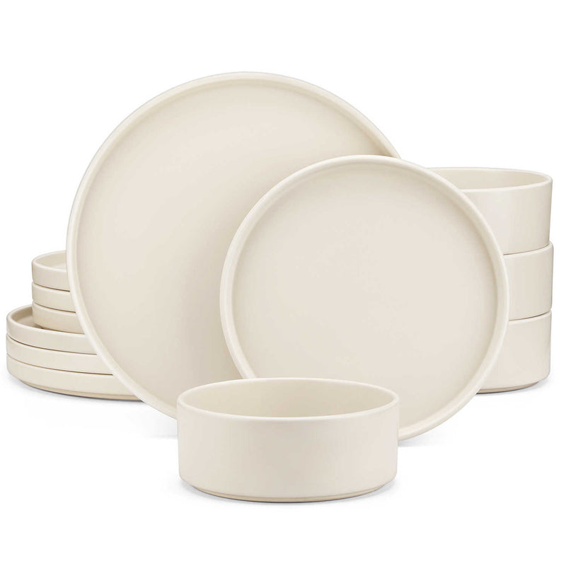 Venus 12 Piece Semi-Matte Dinnerware Set