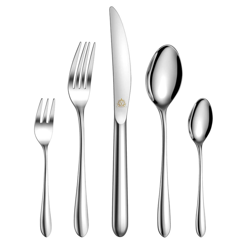 30 Piece Flatware Set Rounded Tip Service for 6